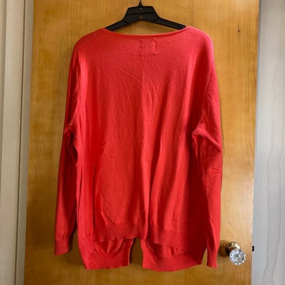 Women's Plus 3X Old Navy Coral Cardigan with Metallic Silver Beading - Picture 3 of 3